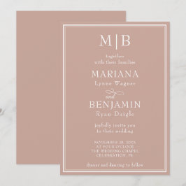 Invitación Boda rosa Minimalista moderno