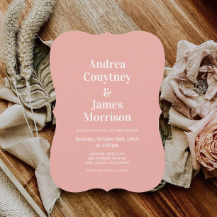 Invitación Boda rosa moderno