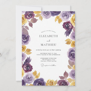 Invitación Boda Rosa Ocra Ciruela