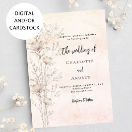 Invitación Boda rosa oro rubor