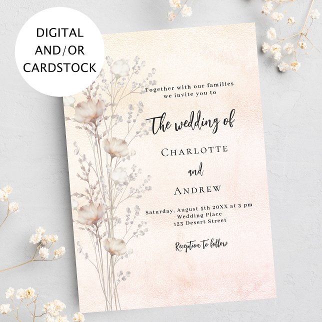 Invitación Boda rosa oro rubor (Subido por el creador)