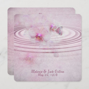 Invitación Boda Rosa Orquídea Ripple Vow Renovación