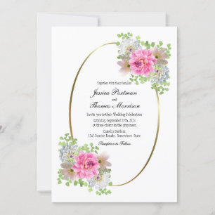 Invitación Boda Rosa Oval