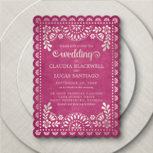 Boda rosa Papel Picado