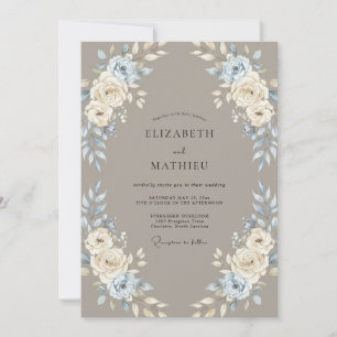 Invitación Boda Rosa Periwinkle Taupe