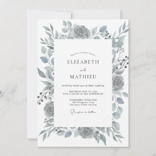 Invitación Boda Rosa Pizarra de Acero