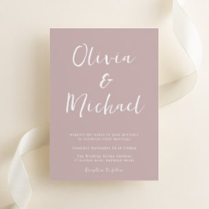 Invitación Boda rosa polvoriento moderno