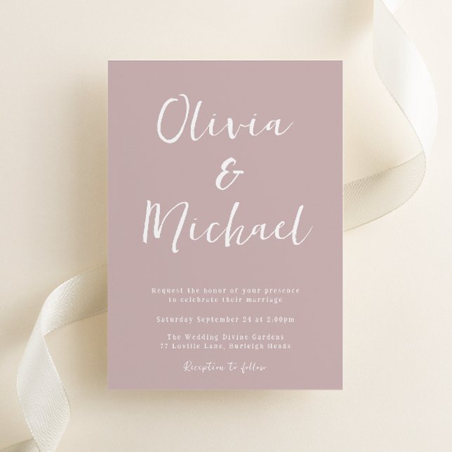 Invitación Boda rosa polvoriento moderno (Subido por el creador)