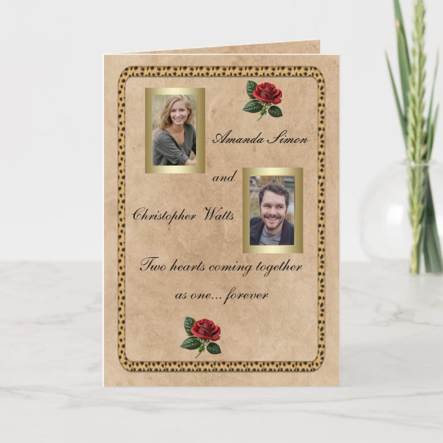 Invitación Boda Rosa Roja (Anverso)