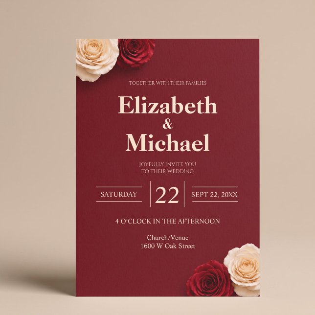 Invitación Boda Rosa Roja (Subido por el creador)