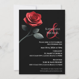Invitación Boda Rosa Roja