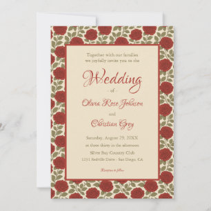 Invitación Boda Rosa Roja de Victoria