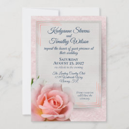 Invitación Boda Rosa rosa claro espléndido