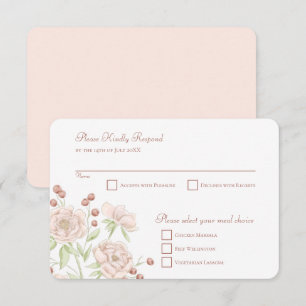 Invitación Boda Rosa Rosa Claro RSVP Respuesta Moderna