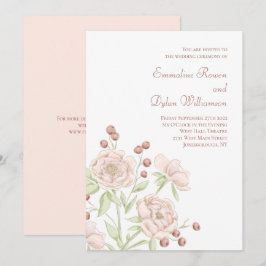 Invitación Boda Rosa Rosa Pálido Moderna
