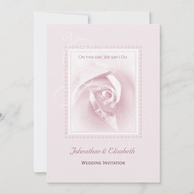 Invitación Boda Rosa Rosa Rosa (Anverso)