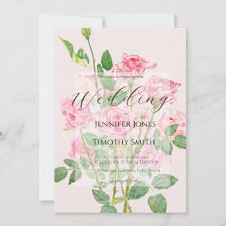 Invitación boda rosa rosado elegante