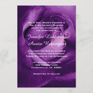 Invitación Boda Rosa Royal Purple V12