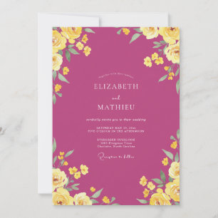 Invitación Boda Rosa Rubor Magenta