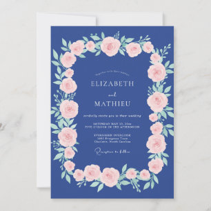 Invitación Boda Rosa Rubor Medianoche