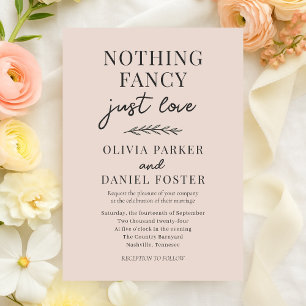 Invitación Boda Rosa Sonrojado Nada Lujoso Solo Amor