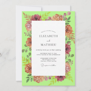Invitación Boda Rosa Terracota Chartreuse