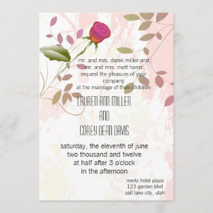 Invitación boda rosa vibrante