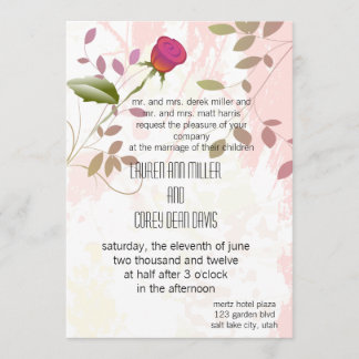 Invitación boda rosa vibrante