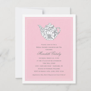 Invitación Boda rosa vintage Bridal Shower Fiesta de té