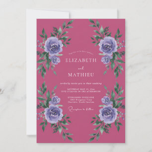Invitación Boda Rosa Violeta Magenta