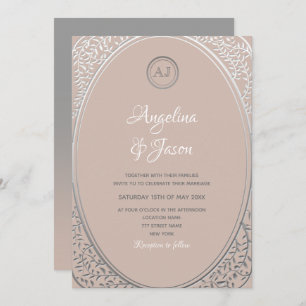 Invitación Boda rosa y gris de Rubor