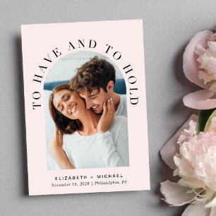 Invitación Boda rosado de fotografía en arco moderno