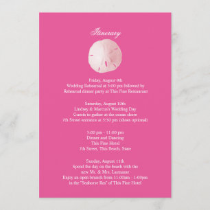 Invitación Boda rosado del dólar de arena inercia