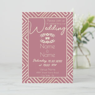 Invitación Boda rosado malabar tribal africano