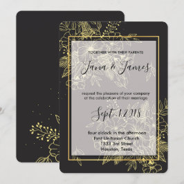 Invitación Boda Rosas de Oro