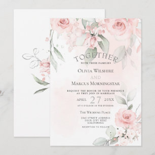 Invitación Boda Rosas florales de color rosa de Rubor