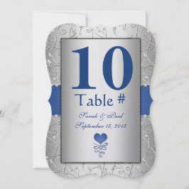 Invitación Boda Royal Blue Silver Swirl