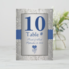Invitación Boda Royal Blue Silver Swirl