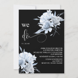 Invitación *~* BODA RSVP AR15 con flores de Bouquet azul turb