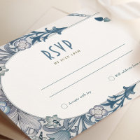 Boda RSVP Art Nouveau Dusty Blue W Morris