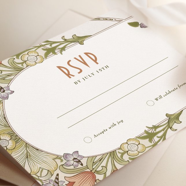 Invitación Boda RSVP Art Nouveau William Morris (Subido por el creador)