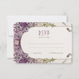 Invitación Boda RSVP Art Nouveau William Morris Lavender I