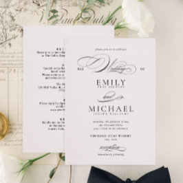 Invitación Boda RSVP clásico de estilo elegante y moderno