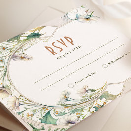 Invitación Boda RSVP Daisy Vintage Art Nouveau de Mucha