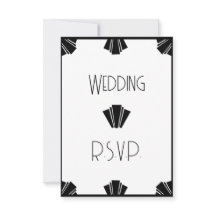 Boda RSVP De Arte Negro Y Blanco