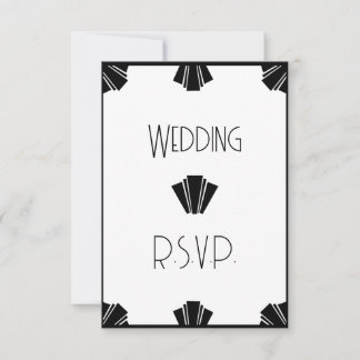 Invitación Boda RSVP De Arte Negro Y Blanco