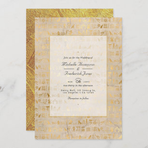 Invitación Boda RSVP de código QR con tema egipcio