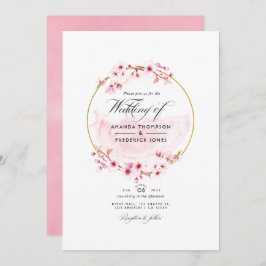 Invitación Boda RSVP de código QR de arándano rosa geométrico