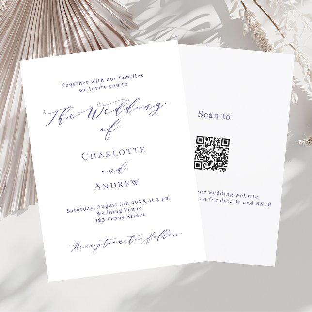 Invitación Boda RSVP de código QR de código de script formal  (Subido por el creador)