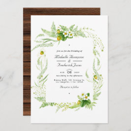 Invitación Boda RSVP de código QR de vegetación rural rústica